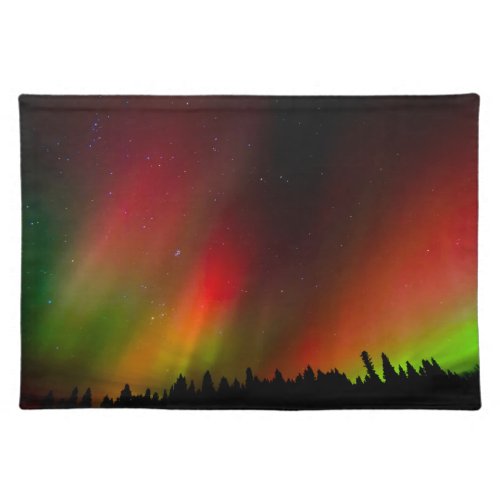 Aurora Borealis and trees Cloth Placemat
