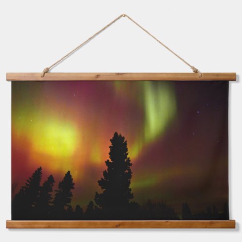 Aurora Borealis and Trees Hanging Tapestry