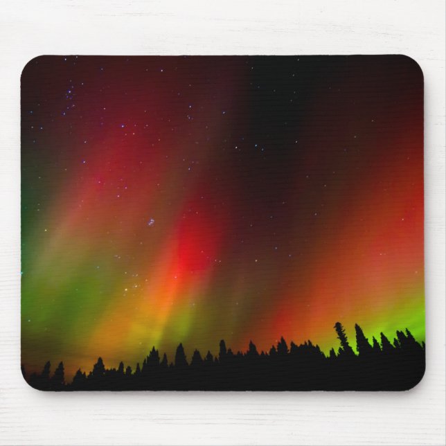 Aurora Borealis and trees Mouse Pad (Front)