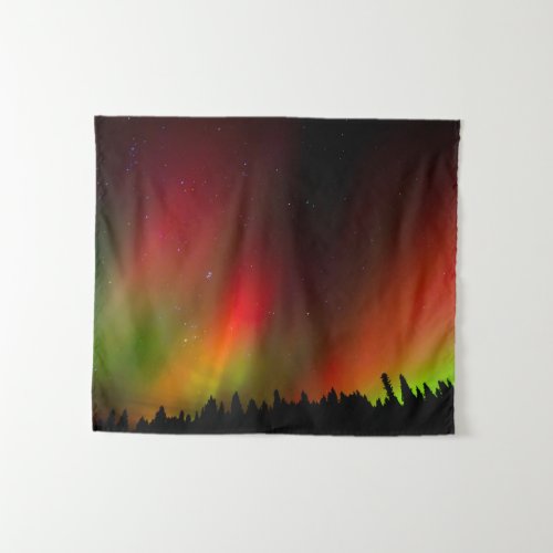 Aurora Borealis and trees Tapestry
