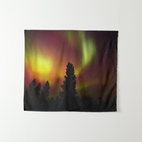 Aurora Borealis and Trees Tapestry