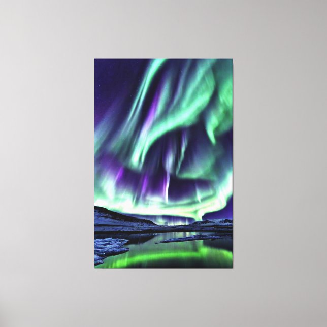 Aurora Borealis Art Canvas Print (Front)
