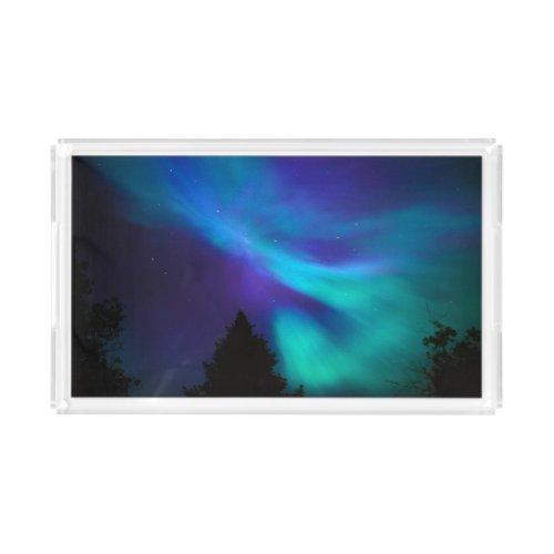 Aurora Borealis  Canada Ontario Sudbury Acrylic Tray