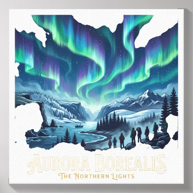 Aurora Borealis Canvas Photo Tile (Front Set)