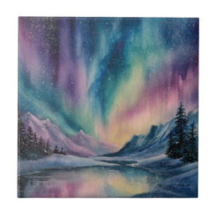 Aurora Borealis Ceramic Tile