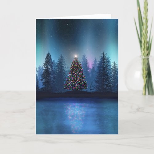 Aurora Borealis Christmas Holiday Card