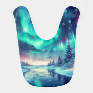 aurora borealis/Christmas/Winter Baby Bib