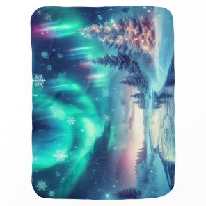 aurora borealis/Christmas/Winter Baby Blanket