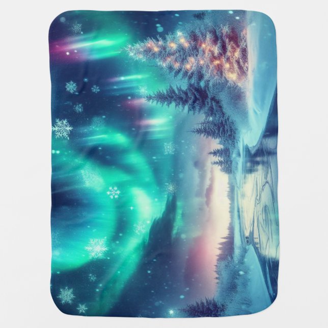 aurora borealis/Christmas/Winter Baby Blanket (Front)