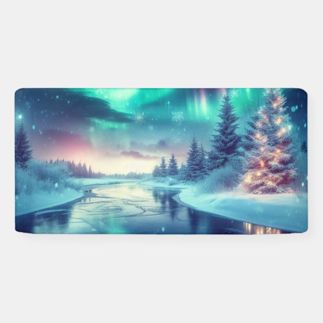 aurora borealis/Christmas/Winter Banner (Horizontal)