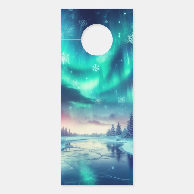 aurora borealis/Christmas/Winter Door Hanger (Front)