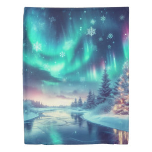 aurora borealis/Christmas/Winter Duvet Cover