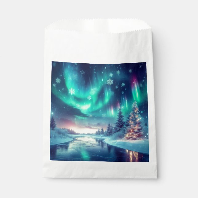 aurora borealis/Christmas/Winter Favor Bag (Front)
