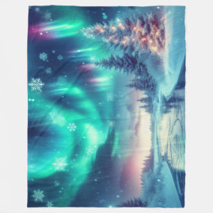 aurora borealis/Christmas/Winter Fleece Blanket