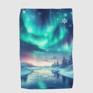 aurora borealis/Christmas/Winter Golf Towel