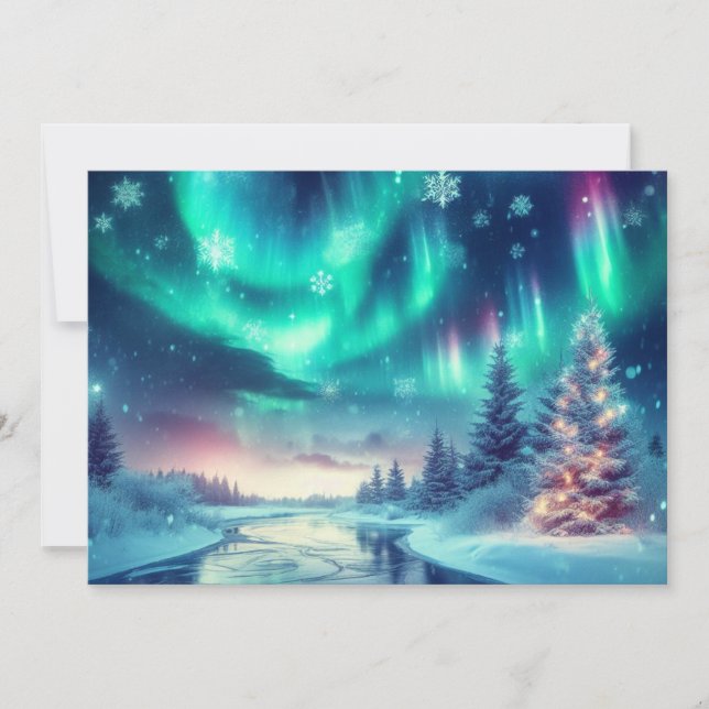 aurora borealis/Christmas/Winter Holiday Card (Front)