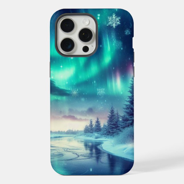 aurora borealis/Christmas/Winter iPhone Case (Back)