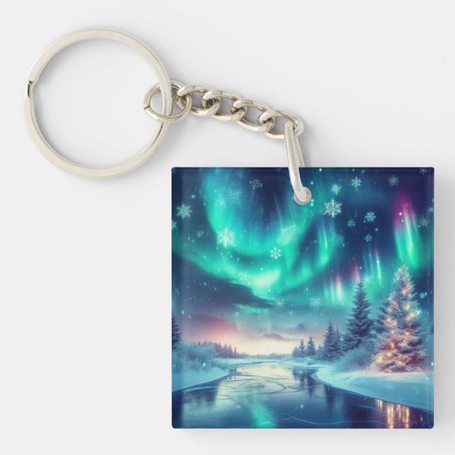aurora borealis/Christmas/Winter Keychain (Front)