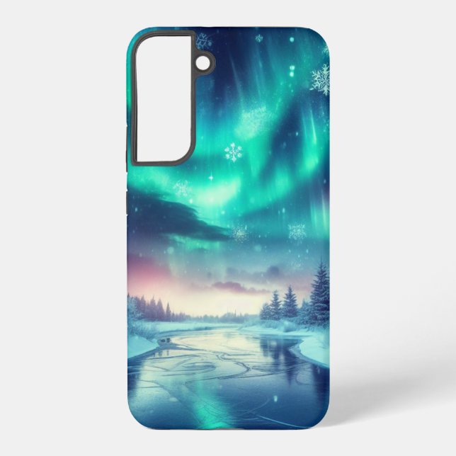 aurora borealis/Christmas/Winter Samsung Galaxy Case (Back)