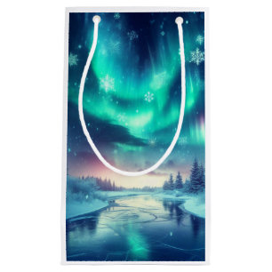 aurora borealis/Christmas/Winter Small Gift Bag