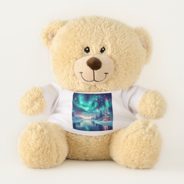 aurora borealis/Christmas/Winter Teddy Bear (Front)