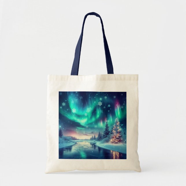 aurora borealis/Christmas/Winter Tote Bag (Front)