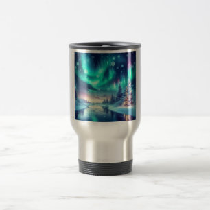 aurora borealis/Christmas/Winter Travel Mug
