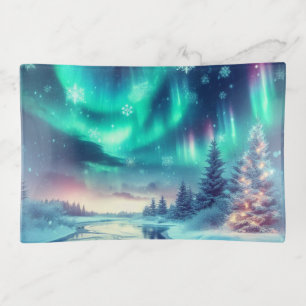 aurora borealis/Christmas/Winter Trinket Tray