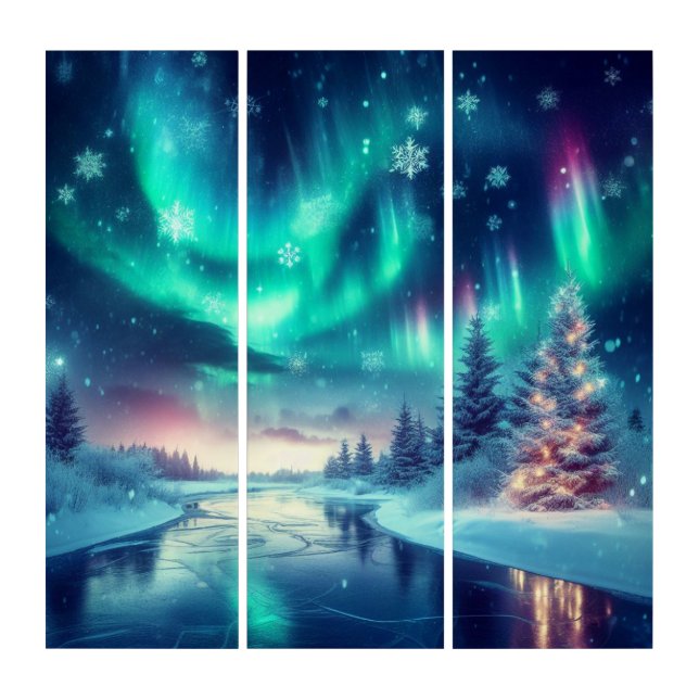 aurora borealis/Christmas/Winter Triptych (Front)