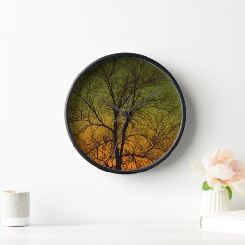 Aurora Borealis  Cottonwood Tree Clock