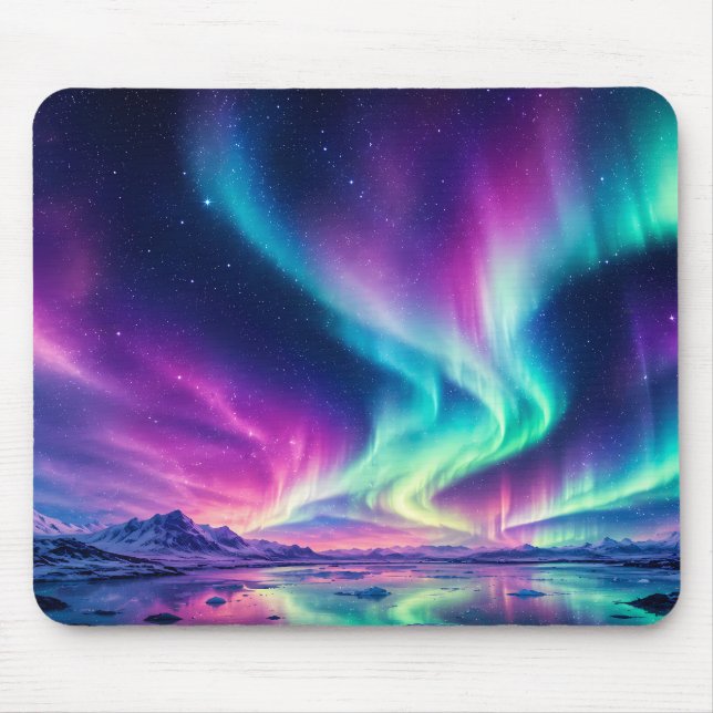 Aurora Borealis Design Mouse Pad (Front)