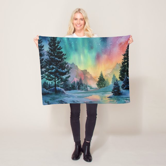 Aurora Borealis Fleece Blanket (In Situ)