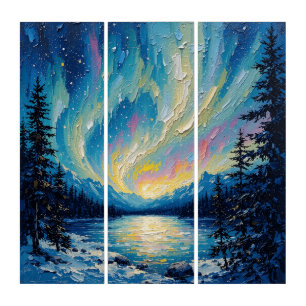 Aurora Borealis Glow Triptych Wall Art