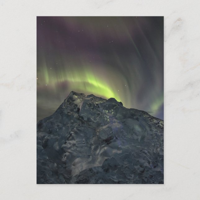 Aurora Borealis | Iceberg Jokulsarlon Iceland Postcard (Front)