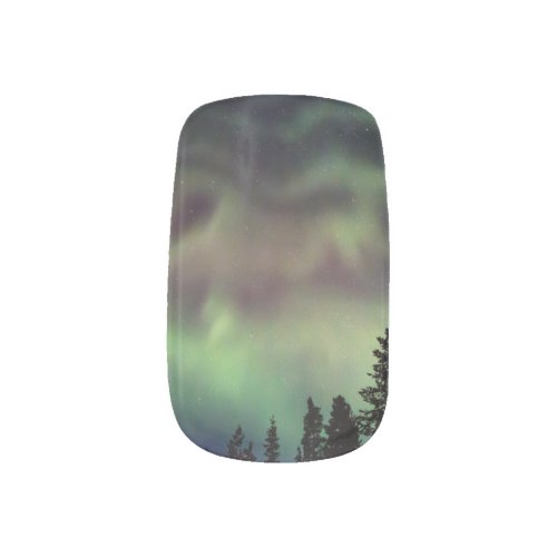 Aurora borealis in Finnish Lapland Minx Nail Art