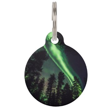 Aurora Borealis In Finnish Lapland Pet Name Tag by JukkaHeilimo at Zazzle