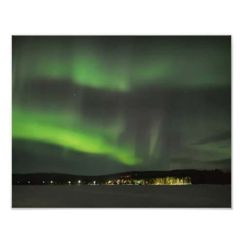 Aurora borealis in the sky photo print