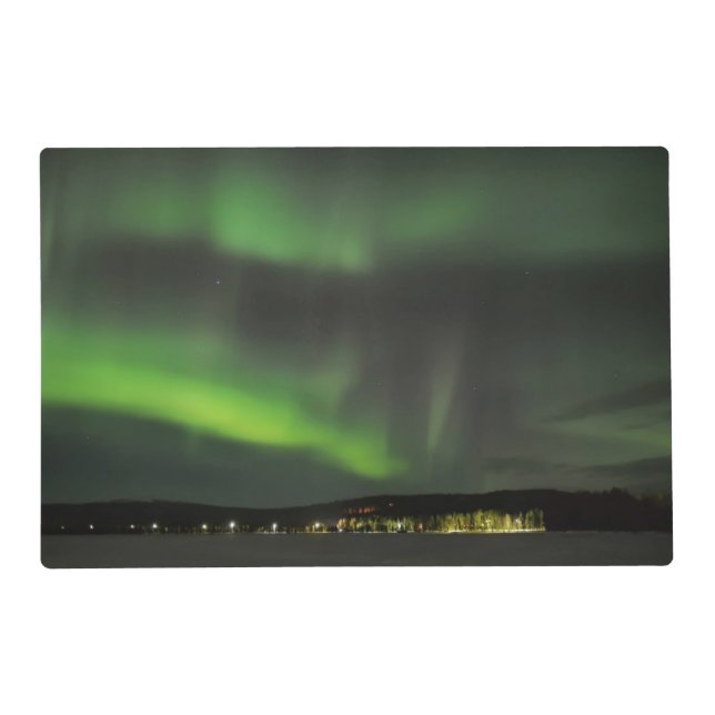 Aurora borealis in the sky placemat (Back)
