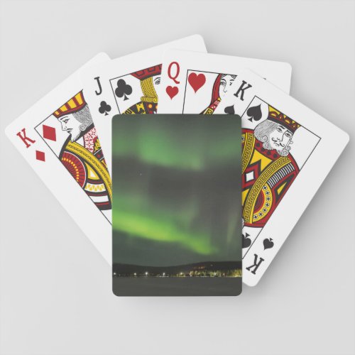 Aurora borealis in the sky poker deck
