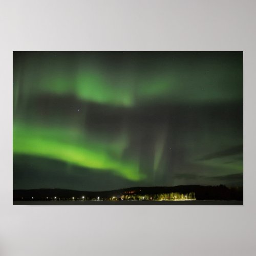 Aurora borealis in the sky poster