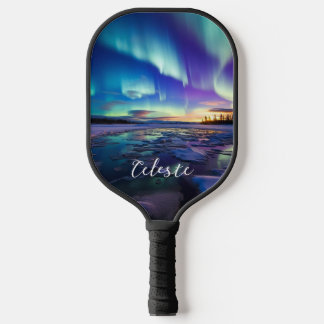 Aurora Borealis Iridescent Twilight Pickleball Paddle