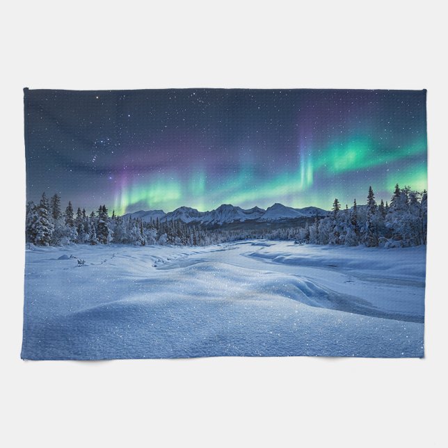 Aurora Borealis Kitchen Towel (Horizontal)