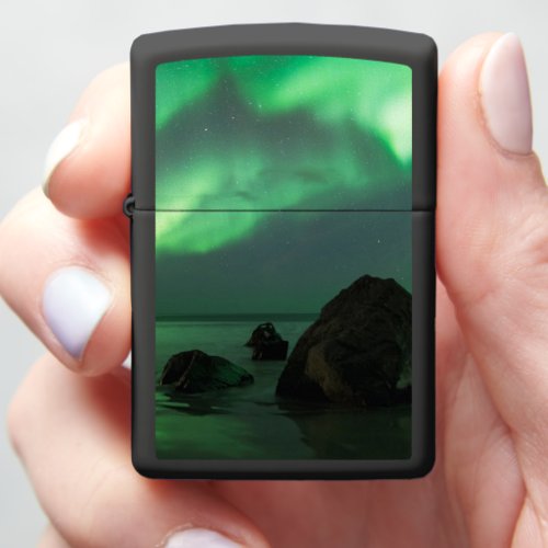 Aurora Borealis  Lofoten Beach Norway Zippo Lighter