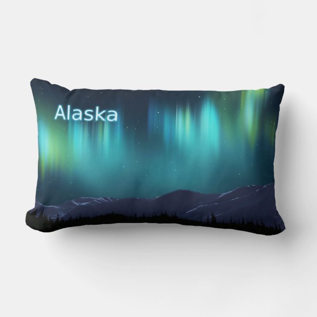 Aurora Borealis Lumbar Pillow (Front)