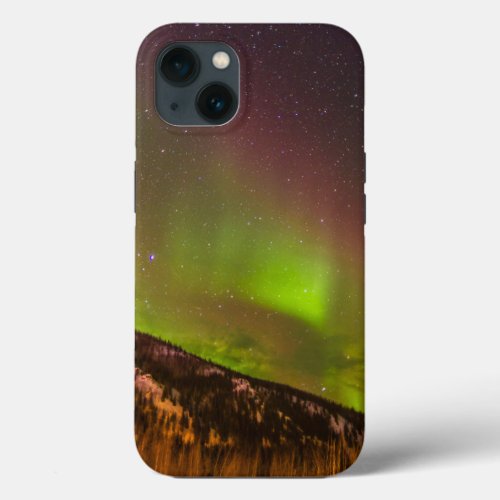 Aurora Borealis  Mountains Fairbanks Alaska iPhone 13 Case