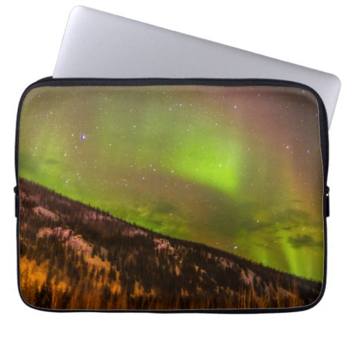 Aurora Borealis  Mountains Fairbanks Alaska Laptop Sleeve