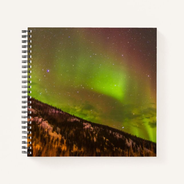 Aurora Borealis | Mountains Fairbanks Alaska Notebook (Front)
