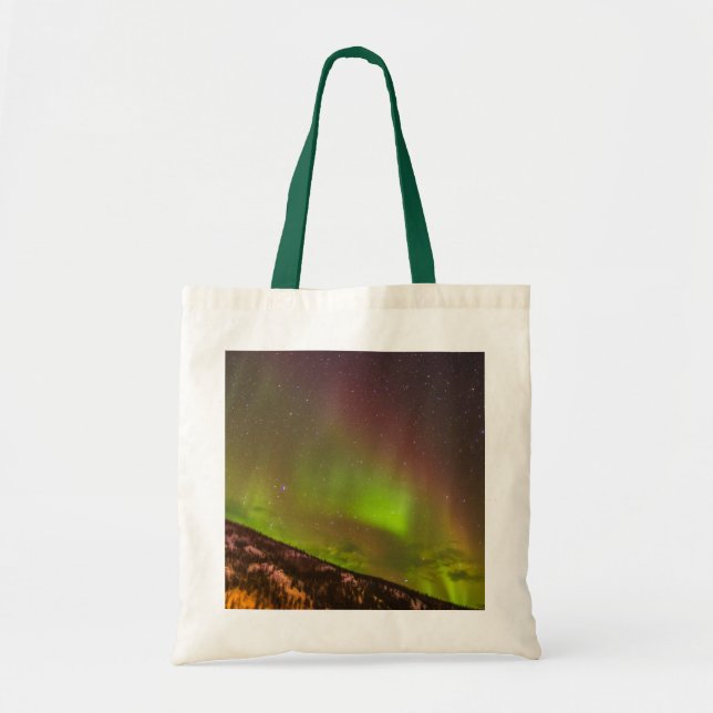 Aurora Borealis | Mountains Fairbanks Alaska Tote Bag (Front)