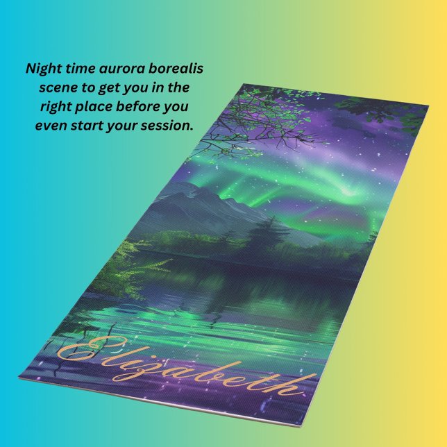 Aurora Borealis night scene  Yoga Mat (Creator Uploaded)