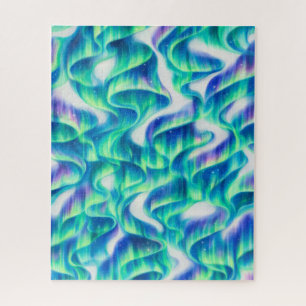 Aurora Borealis Northern Lights Abstract Pattern Jigsaw Puzzle